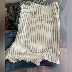 American Eagle - Size 10 - White and Blue Striped Short